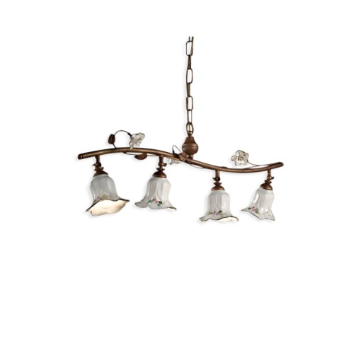 Lustra suspendata cu flori ceramice in stilul clasic Florentin PISA 4L