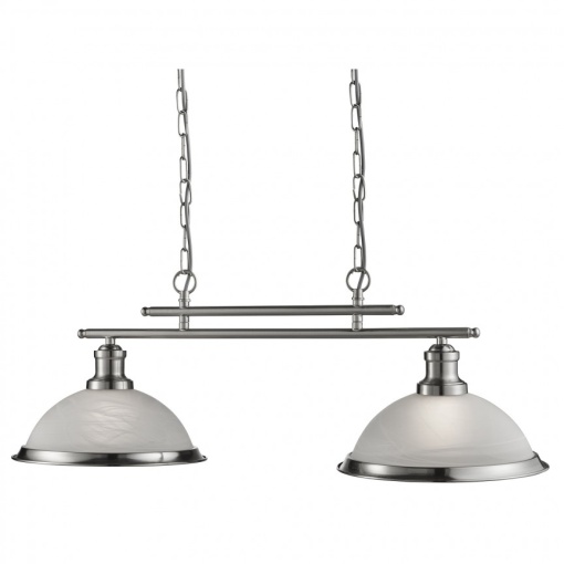 Lustra suspendata design clasic Bistro 2L argintiu satin 2682-2SS SRT