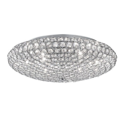 Plafonier cristal Venezian diam.53,5cm KING PL9 CROMO 073255