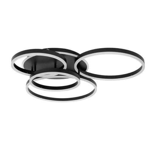 Plafoniera LED cu Telecomanda, Design Geormetric, RINGS 5 negru
