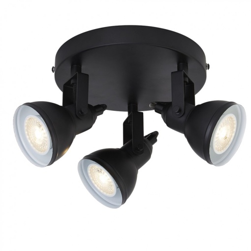 Plafoniera stil industrial cu 3 spoturi orientabile Focus 1543BK SRT