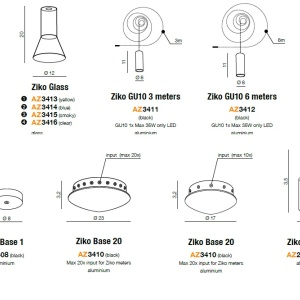 Accesoriu/ Cablu 6 metri cu pendul Ziko GU10 ZZ AZ3412 80580 universul-luminii.ro