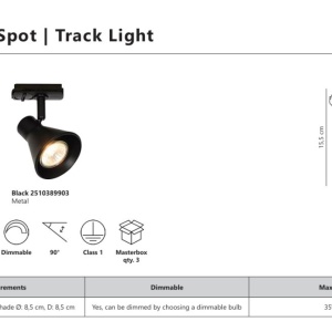 Accesoriu, Spot directionabil Eik negru, pentru sina Nordlux Link 167060 universul-luminii.ro