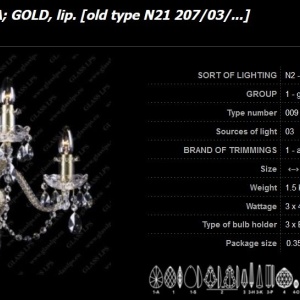 Aplica cristal Bohemia N21 009/03/1-A 173550 universul-luminii.ro
