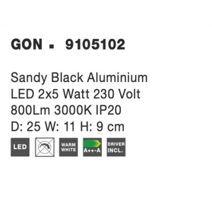 Aplica cu 2 spoturi LED directionabile Gon negru NVL-9105102 196070 universul-luminii.ro