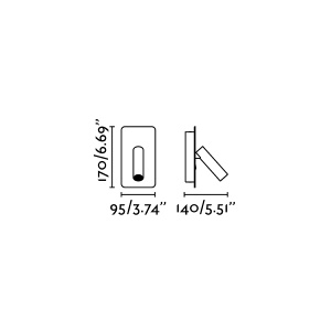 Aplica cu reader LED minimalista cu USB charger SUAU Black 56120 universul-luminii.ro