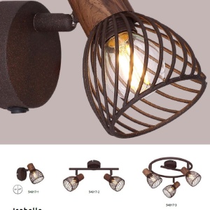 Aplica cu spot design industrial Isabelle ruginiu 210790 universul-luminii.ro