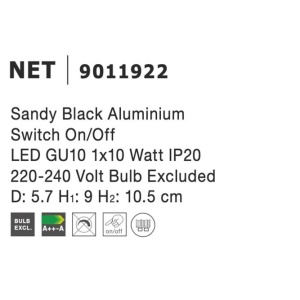 Aplica cu spot design modern NET negru - Img 5