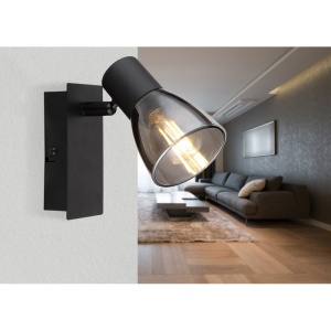 Aplica cu spot directionabil design modern CLAUDE negru 114290 universul-luminii.ro