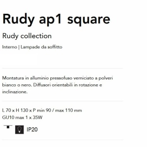 Aplica cu Spot directionabil Rudy ap1 square, alba - Img 2