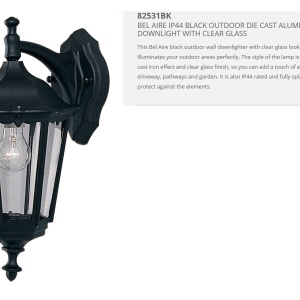 Aplica de exterior stil traditional IP23 Bel Aire 82531BK SRT 75540 universul-luminii.ro