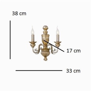 Aplica de perete 2 brate FIRENZE AP2 ORO 020846 - Img 2