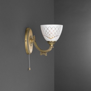 Aplica de perete clasic design italian din alama, sticla 7052 RA-A. 7052/1 102320 universul-luminii.ro