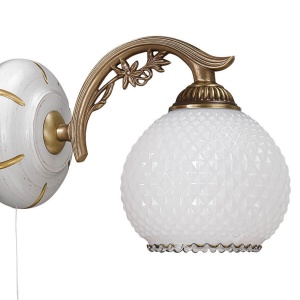 Aplica de perete clasic design italian din alama, sticla si lemn 8605 RA-A. 8605/1 101760 universul-luminii.ro
