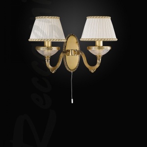 Aplica de perete clasica cu 2 brate din alama design italian 6502 107250 universul-luminii.ro