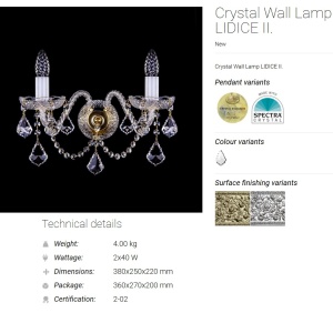 Aplica de perete Cristal Bohemia Exclusive LIDICE II. CE - Img 2