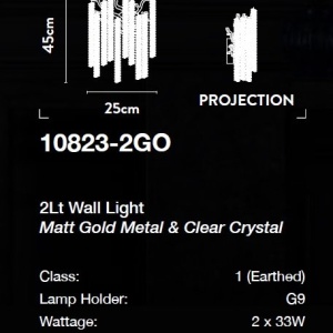Aplica de perete cristal design lux elegant BELLE 2L 147450 universul-luminii.ro