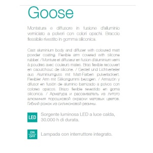 Aplica de perete cu brat flexibil LED GOOSE AP1 NERO 142692 58170 universul-luminii.ro