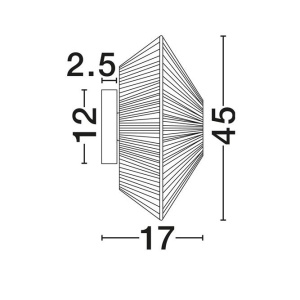 Aplica de perete cu design texturat ELVIO caramiziu 45cm - Img 3
