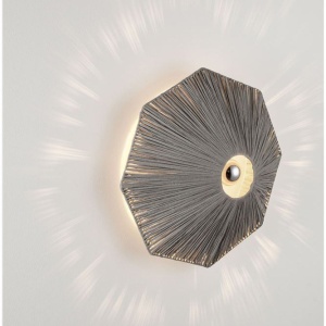 Aplica de perete cu design texturat ELVIO gri 45cm - Img 2