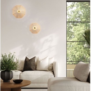 Aplica de perete cu design texturat ELVIO natur 30cm - Img 6