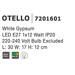 Aplica de perete cu iluminat ambiental gips alb OTELLO 191050 universul-luminii.ro