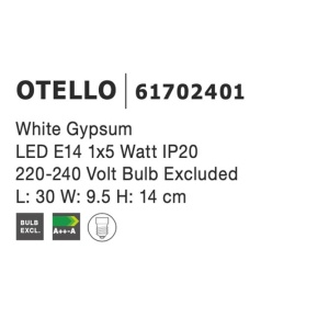 Aplica de perete cu iluminat ambiental gips alb OTELLO 84990 universul-luminii.ro