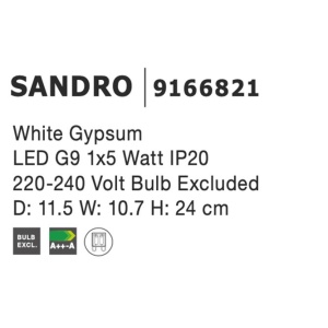 Aplica de perete cu iluminat ambiental gips alb SANDRO 84970 universul-luminii.ro