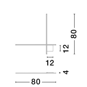 Aplica de perete cu lumina ambientala LED Cross 80cm 148320 universul-luminii.ro
