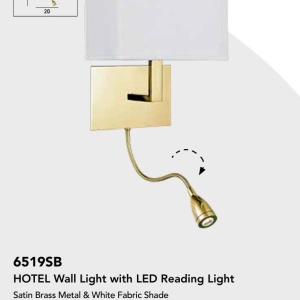 Aplica de perete cu reader LED ideala dormitor Hotel alama satinata 159310 universul-luminii.ro