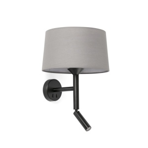 Aplica de perete cu reader LED WINDSOR negru, gri