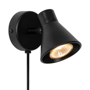 Aplica de perete cu spot directionabil design modern Eik 2 negru 117910 universul-luminii.ro