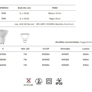 Aplica de perete cu spot IOS negru 134020 universul-luminii.ro