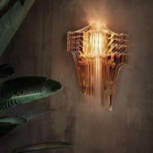 Aplica de perete design Art Deco realizata manual Aria Gold 215190 universul-luminii.ro
