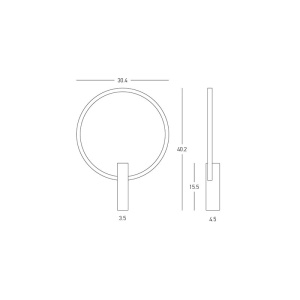 Aplica de perete design circular, lumina ambientala LED 12W, aluminiu negru - Img 3
