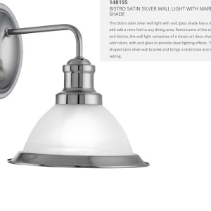 Aplica de perete design clasic Bistro argintiu satin 1481SS SRT - Img 2