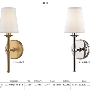 Aplica de perete design clasic ISLIP nichel lucios - Img 2