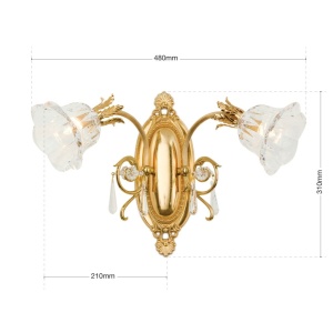 Aplica de perete design clasic LA BOHEME 2L, auriu - Img 7