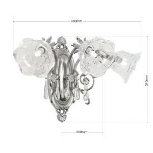 Aplica de perete design clasic LA BOHEME 3L, argintiu antic - Img 3