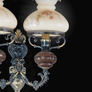 Aplica de perete design italian din alama cu lemn 624 105610 universul-luminii.ro