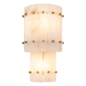 Aplica de perete design LUX Blason Double, alama antica/ alabastru