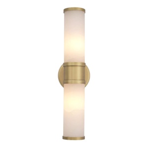 Aplica de perete design LUX Claridges Double alama antic/ alabastru 112870 universul-luminii.ro
