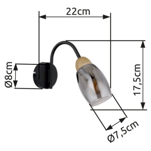 Aplica de perete design modern Gerly negru 591790 universul-luminii.ro