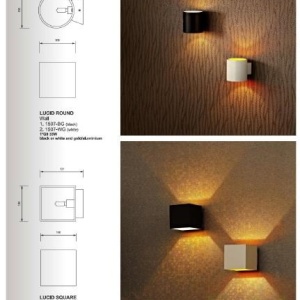 Aplica de perete design modern Lucid Round negru 1507-BG 61070 universul-luminii.ro