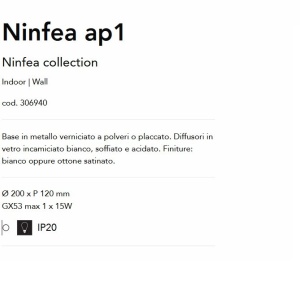 Aplica de perete design modern Ninfea ap1 alba - Img 3
