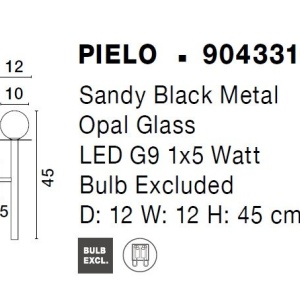 Aplica de perete design modern Pielo negru 115910 universul-luminii.ro