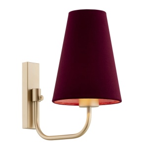 Aplica de perete design modern Safiano visiniu, auriu - Img 1