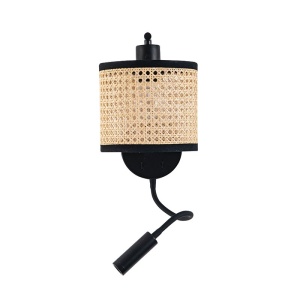 Aplica de perete design rustic din panza si rattan BURLAP