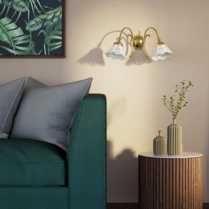 Aplica de perete din alama si abajur ceramic Zefira - Img 10