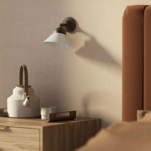Aplica de perete din alama si sticla design vintage Sofia - Img 16